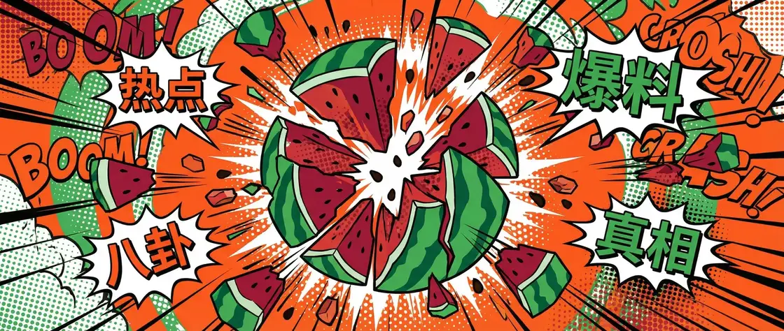 吃瓜群众 今日头瓜爆炸漫画横幅